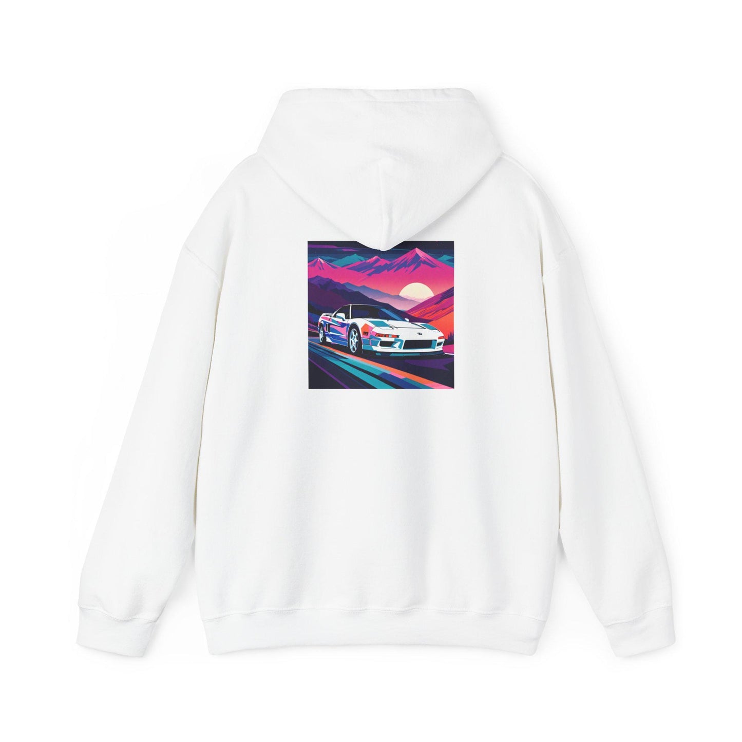 Sunset Drift Hooded Sweatshirt Synthwave Acura NSX