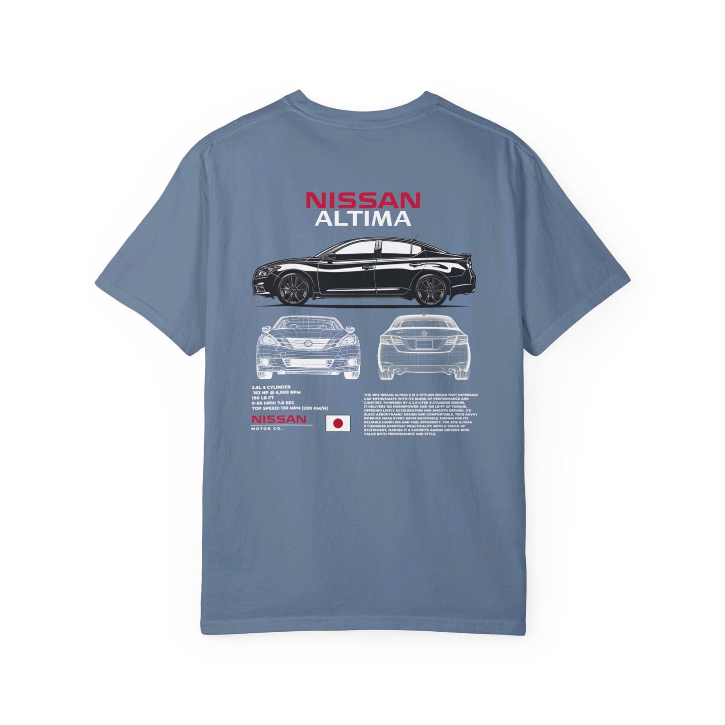 Nissan Altima Spec Tee - Boosted Gear Co, JDM Sedan Shirt, Cool Unisex Tee, Casual Car Top, Unique Graphic Auto Apparel