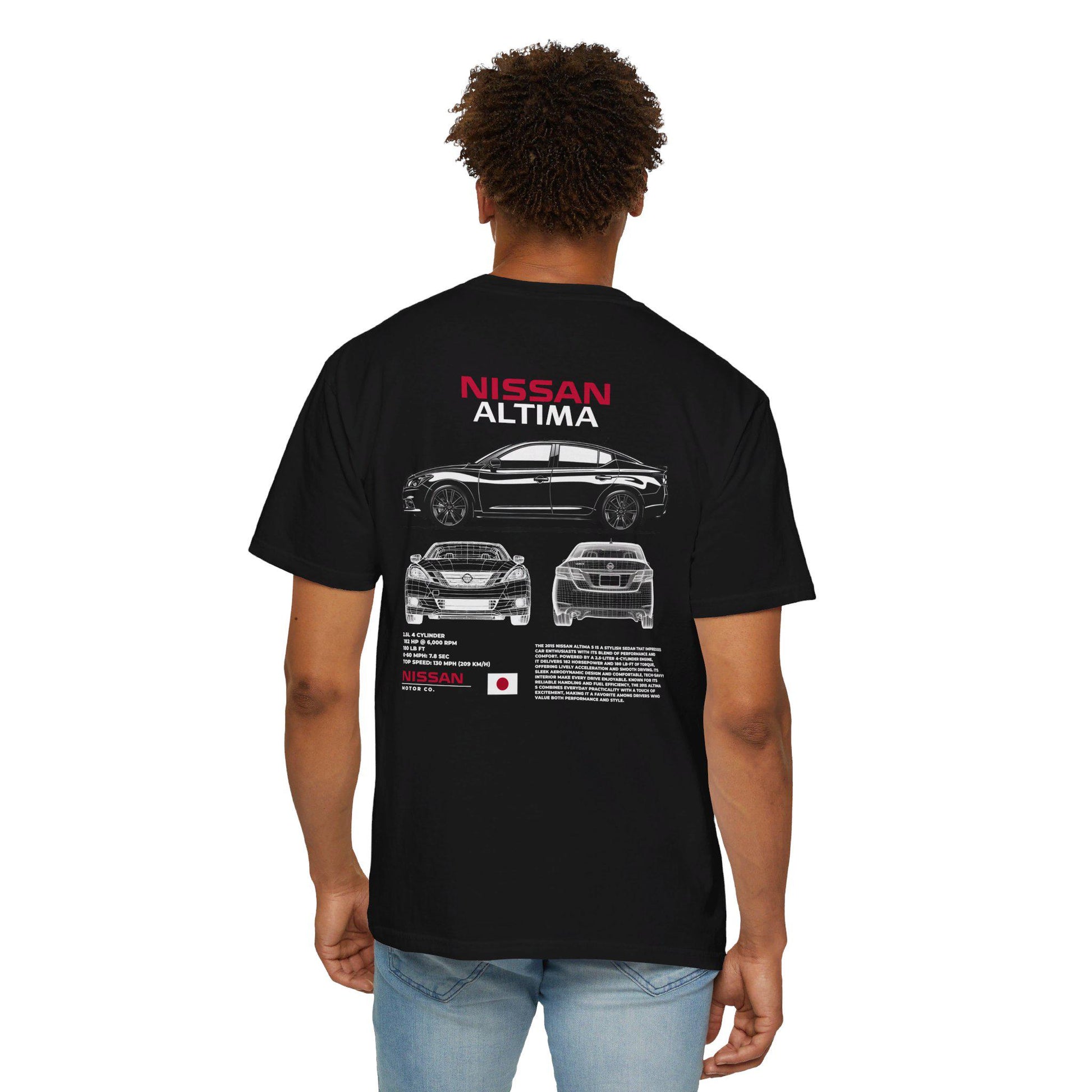 Nissan Altima Spec Tee - Boosted Gear Co, JDM Sedan Shirt, Cool Unisex Tee, Casual Car Top, Unique Graphic Auto Apparel