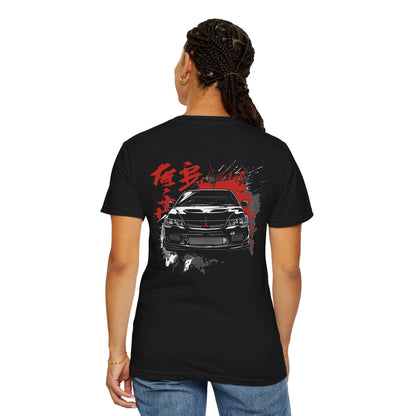 Mitsubishi Evo 9 Street Art T-shirt - Boosted Gear Co, JDM Turbo Graphic Tee, Cool Unisex Top, Casual Car Shirt, Bold Racing Apparel