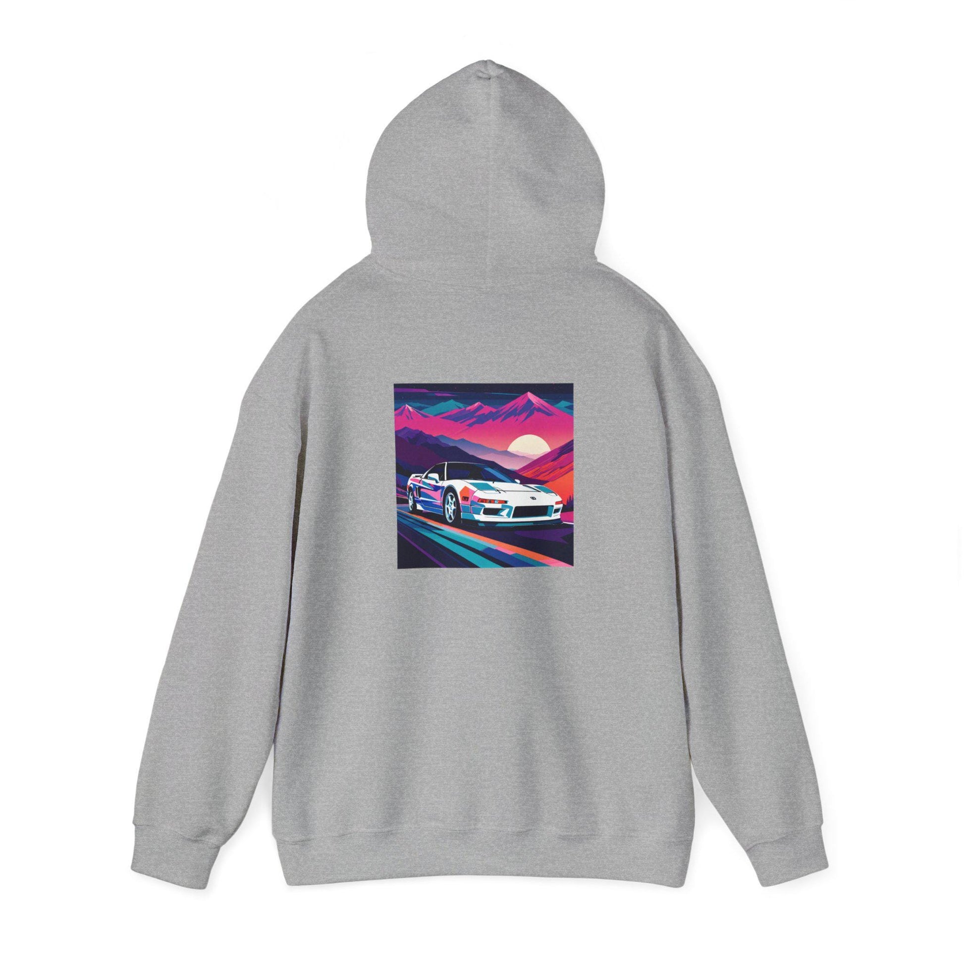 Sunset Drift Hooded Sweatshirt Synthwave Acura NSX